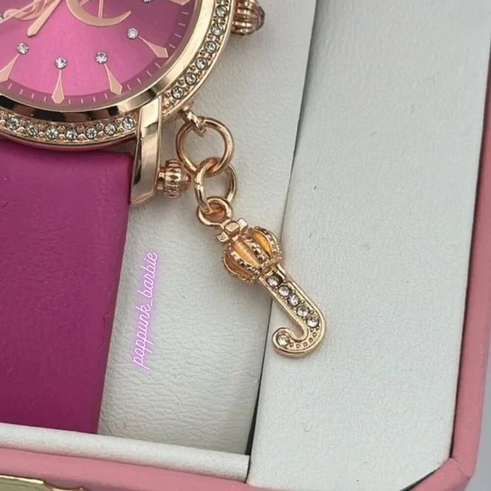 Juicy Couture Pink Watch Crown‎ Charm JC Bling Y2K NIB Rose Gold